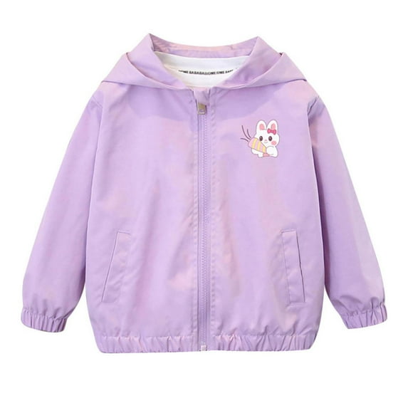 Raincoat for Kids,Boys Girls Hooded Jackets Windproof Coat Cute Zipper Windproof Outwear Unisex Kids Hooded Jacket Windbreaker Zip Coat Cartoon Print Outwear Toddler