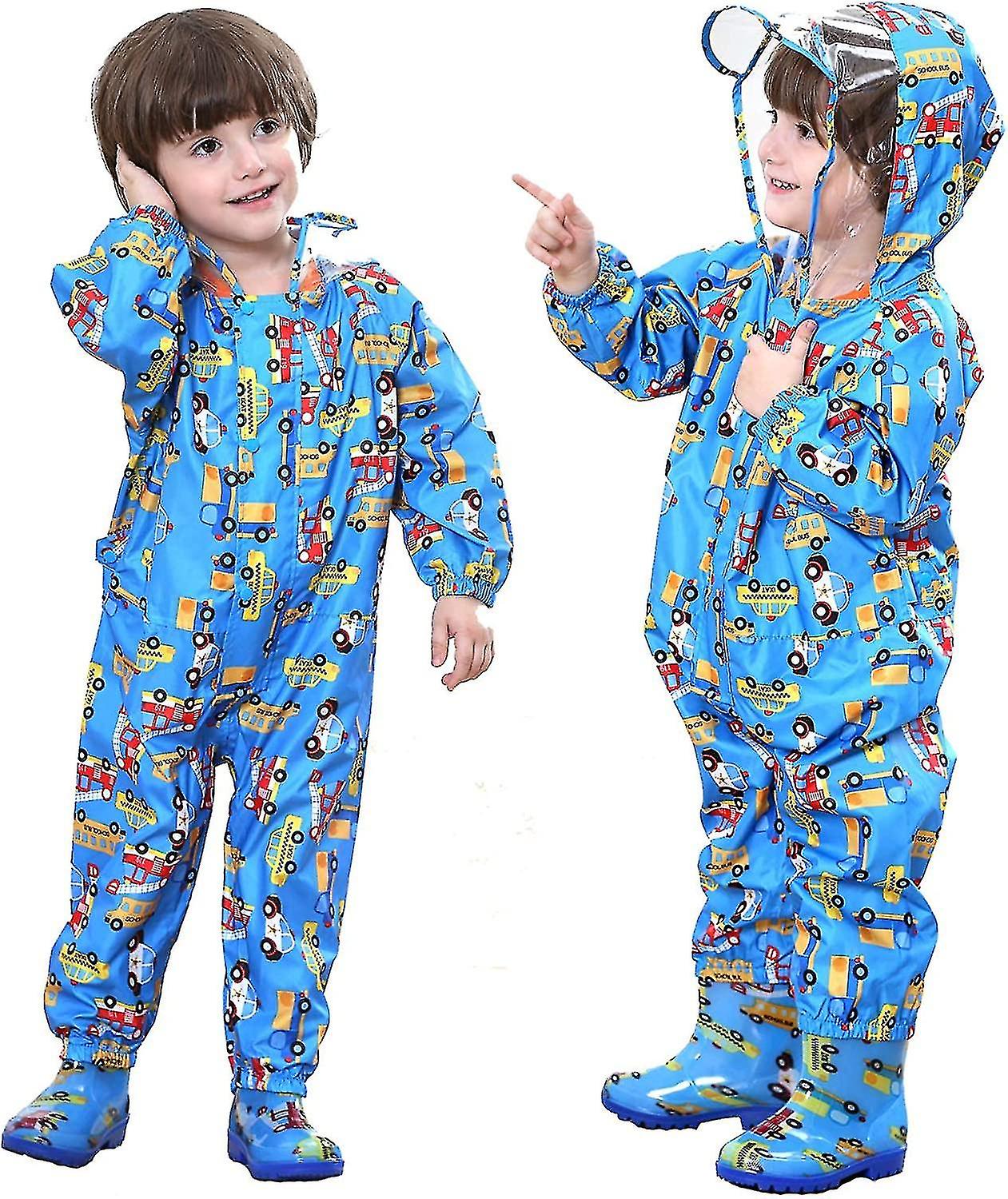 Raincoat Kids Hooded Rains Puddle Suit Poncho Rainwear Jumpsuit
