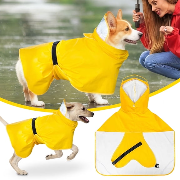 Raincoat Outdoor Poncho With Hood For Rainy Day Walking Reflective Windproof Jacket For Small Medium Large Pet Clothes Hangers for Closet Pet Clothes for Medium Dogs Female Pet Clothes for