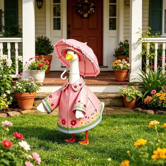 Raincoat Porch Goose Outfit, Yard Gooses Clothes, Garden Decoration Outfit, Patio Gooses Statue Accessories