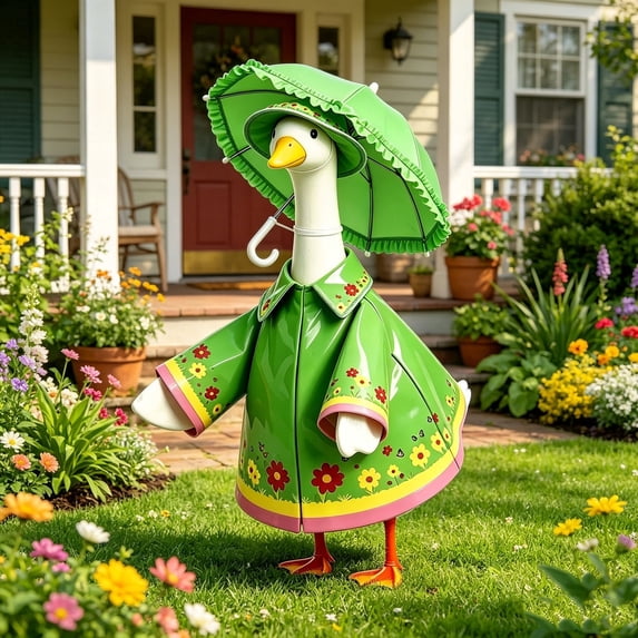 Raincoat Porch Goose Outfit, Yard Gooses Clothes, Garden Decoration Outfit, Patio Gooses Statue Accessories