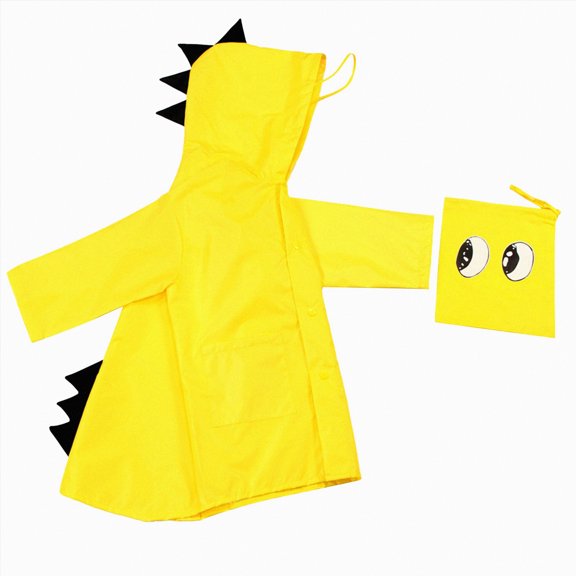 Raincoat Rain Ponchos For Kids, Reusable Eva Rain Coats Jackets With Hood For Toddler Boys And Girls Yellow M