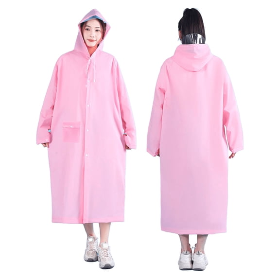 Raincoat Raincoat Women's Waterproof Coat Foldable Rain Jacket for Rainy Days EVA Material Lightweight Outerwear Portable Rain Gear for Adults Women'S Waterproof Coat