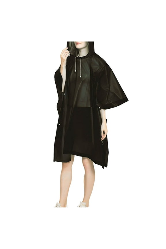 Raincoat Reusable Ponchos for Adults Emergency Heavy Duty Rain Coats with Drawstring Hood 1 Pack
