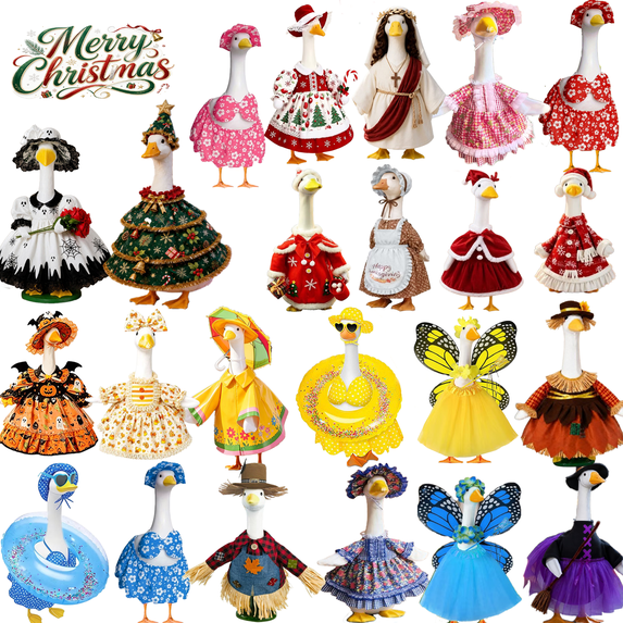 Yellow Bikini Porch Goose Costume Set, suitable for porch and garden decoration.
