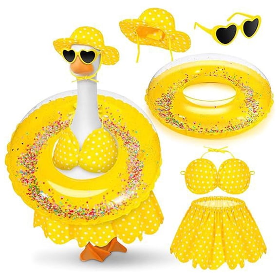Raincoat Style Porch Goose Outfit - Weather-Resistant Fabric Costume, Festive Courtyard Decor, Easy to Dress, Transforms Garden Goose Statues, Outdoor Home Decor Accessory