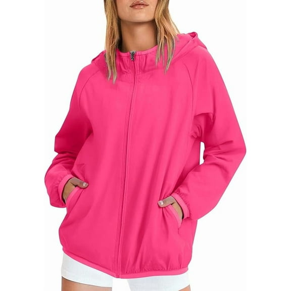 Raincoat Women Lightweight Waterproof Rain Jackets Outdoor Hooded Windbreaker Casual Zip Up Hooded Rain Jackets
