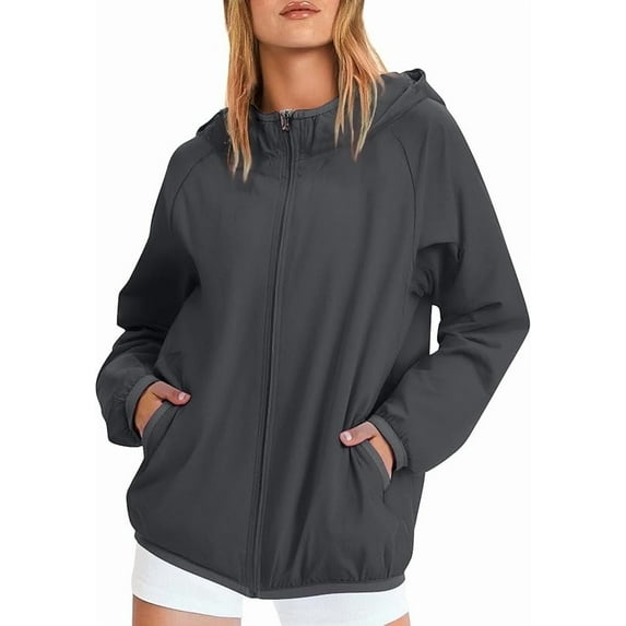 Raincoat Women Lightweight Waterproof Rain Jackets Outdoor Hooded Windbreaker Casual Zip Up Hooded Rain Jackets