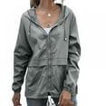 thumbnail image 1 of Raincoat Women Lightweight Waterproof Rain Jackets Packable Outdoor Hooded Windbreaker,Light Gray,XL, 1 of 8