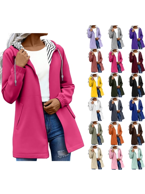 Raincoat Women Waterproof Women Solid Rain Jacket Outdoor Plus Size Hooded Raincoat Windproof Gray S Fall