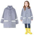 thumbnail image 1 of Raincoat for Boys Waterproof Rain Jackets Reusable Kids Ponchos with Hood Tween Poncho 10-11 Years, 1 of 5