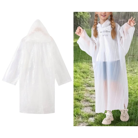 Raincoat for Boys Waterproof Rain Jackets Reusable Rain Ponchos with Hood Kids Poncho One Size