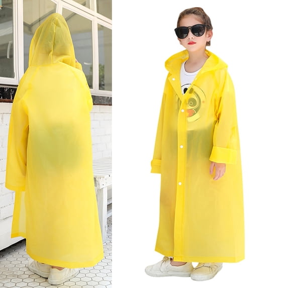 Raincoat for Girls Light Waterproof Boys Rain Jacket Reusable Kids Ponchos with Hood Travel Outdoor One Size