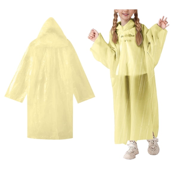 Raincoat for Girls Light Waterproof Rain Jackets Reusable Rain Ponchos with Hood Girls Rain Jackets Size One Size
