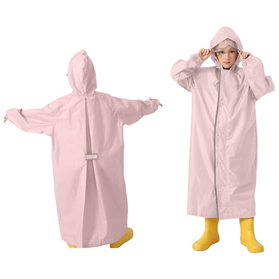 Raincoat for Girls Light Waterproof Tween Rain Jacket Reusable Kids Ponchos with Hood Travel Rain Poncho 12-14 Years
