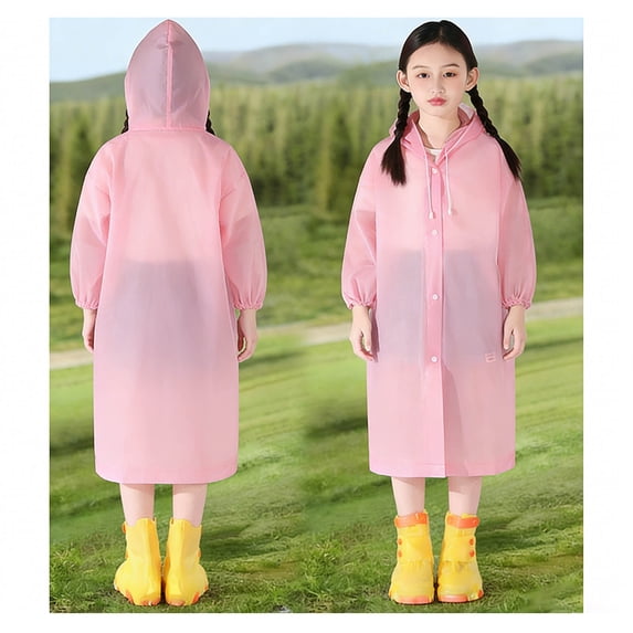 Raincoat for Girls Waterproof Kids Rain Jacket Reusable Rain Ponchos with Hood Girls Rain Jackets Size 4-9 Years