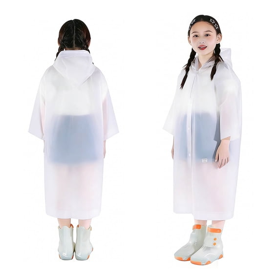 Raincoat for Girls Waterproof Rain Jackets Reusable Kids Ponchos with Hood Travel Rain Poncho 4-9 Years