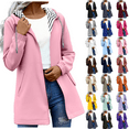 thumbnail image 1 of Raincoat for Women Long Sleeve Ribbed Cuffs Casual Newly Upgraded Waterproof Hooded with Pockets Windbreaker Travel Jacket Pink S-5XL, 1 of 8
