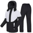 thumbnail image 1 of Raincoat men's and women's whole body Summer adult coat clothes split riding motorcycle riot-proof raincoat rain pants suit-Black+White, 1 of 4