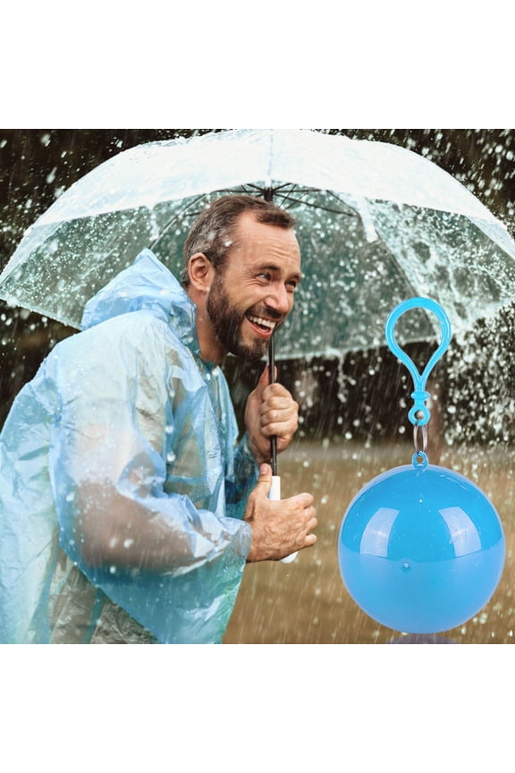 Raincoat for Adults Packable Emergency Rain Gear with Hood and Chain Key Durable Raincoat Ideal for Outdoor Activities and Travel