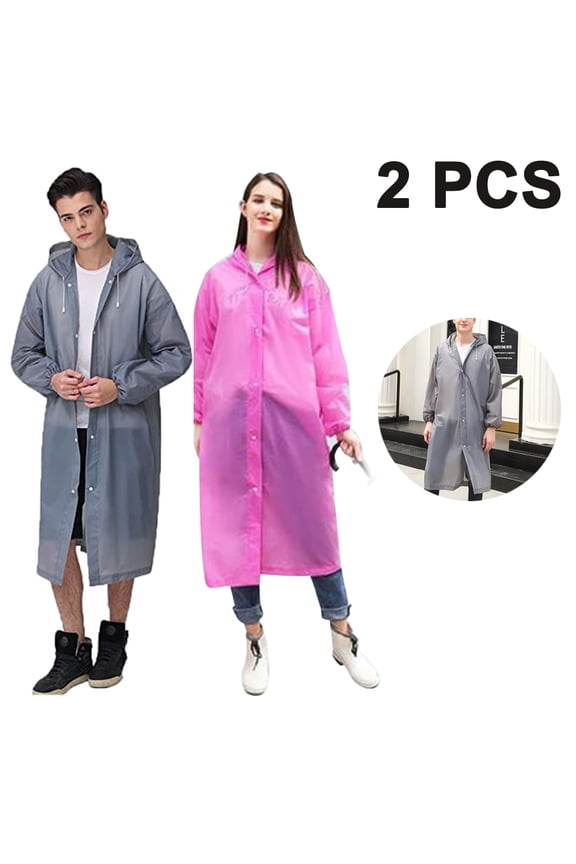 Raincoats for Adults, EVA Reusable Rain Ponchos , No Smell&Environmentally Friendly&Light Weight, Portable Rain Coat Perfect for Outdoor Activities,