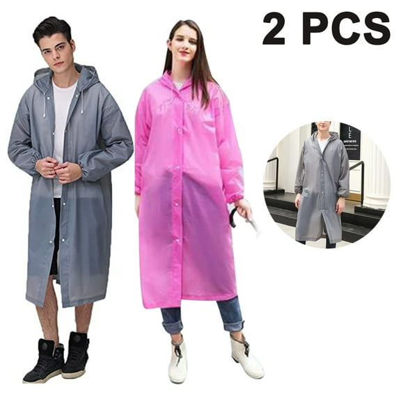 Raincoats for Adults, EVA Reusable Rain Ponchos , No Smell&Environmentally Friendly&Light Weight, Portable Rain Coat Perfect for Outdoor Activities,