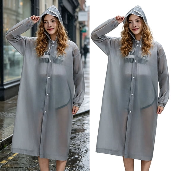 Raincoats for Adults Reusable, EVA Rain Ponchos Lightweight Rain Coat Waterproof Rain Gear for Men and Women