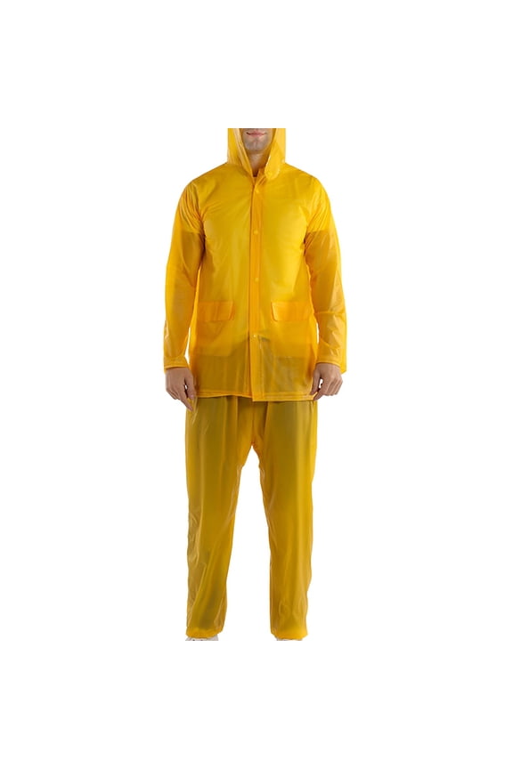 Raincoats for Adults Women and Men PVC Transparent Rain Suit with Pants for Rainstorm Protection - Split Design for Outdoor Duty