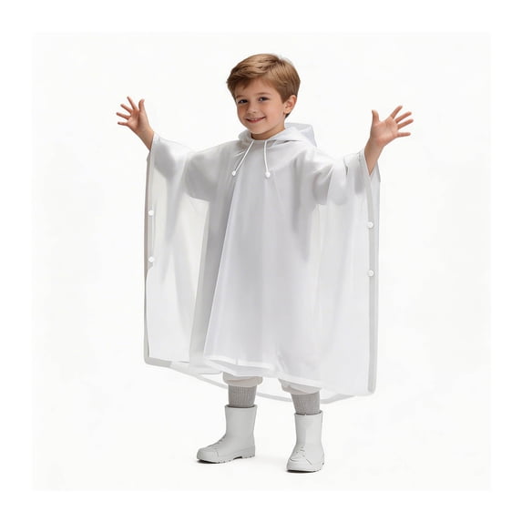 Raincoats for Kids Light Waterproof Kids Rain Jacket Reusable Kids Ponchos with Hood Lightweight Rain Poncho 5-10 Years