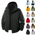 thumbnail image 1 of Raincoats for Men Plus Size Mens Jackets Men's Solid Color Outdoor Climb Sport Run Pocket Zipper Long Sleeved Hooded, M-5XL, 1 of 9
