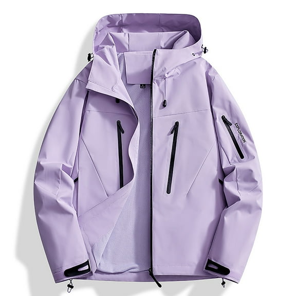 Raincoats for Women Women's Waterproof Rain Jacket Waterproof Lightweight Rain Jackets Windbreaker Packable Outdoor Hiking Hooded Jacket Multicolor S