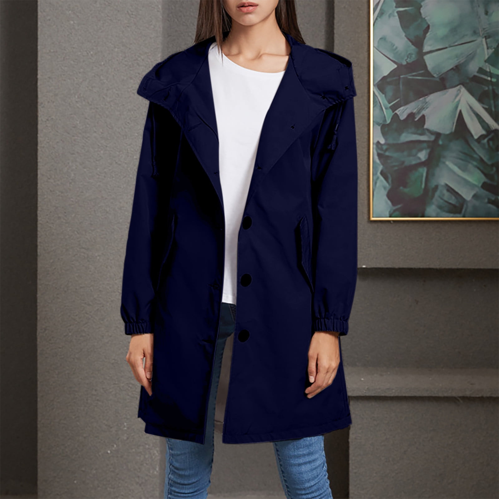 Veste Imperméable Cocila Pour Femme - Coupe-vent Léger, Longue, Style Trench - Printemps/Automne - Taille Ajustable - 3