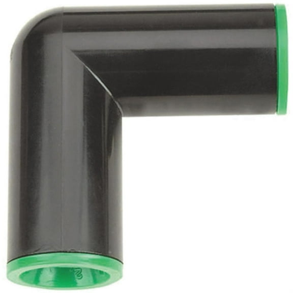 Raindrip R315CT Tubing Elbow With Green Compression Ring, 1/2 in, Compression, 60 psi