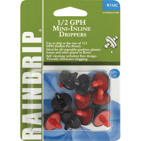 Raindrip Mini In-Line Dripper - Pack of 4  Garden & Landscape Use, Standard Connection