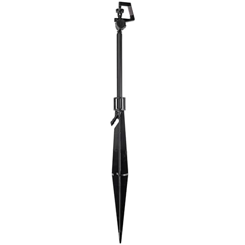 Raindrip R176CT, Adjustable Flow Micro Sprinkler Assembly, Full-Circle Pattern, Rotary Spray, Riser, 8" Stake, Drip Irrigation Emitters for Gardening Systems, 2-Pack, Black