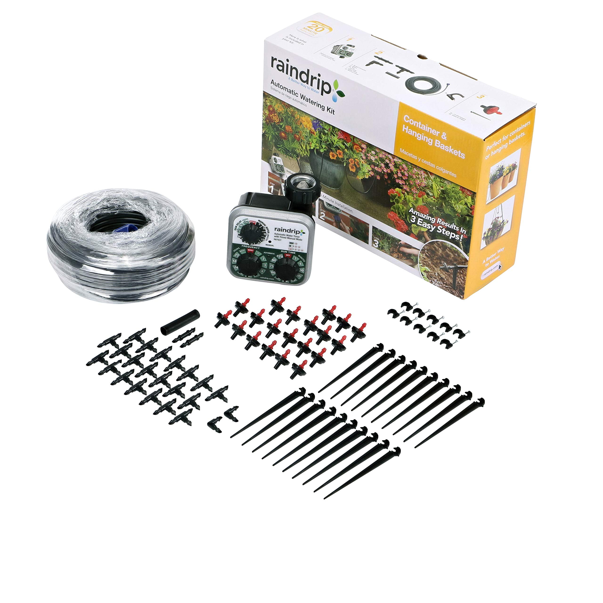 Raindrip Automatic Drip Irrigation Kit with Timer for 20 Plants
