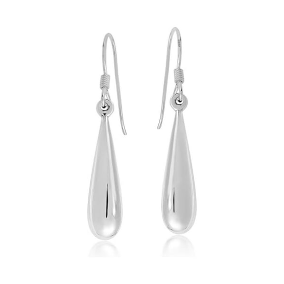 Raindrop Dangle Earrings in 925 Sterling Silver | Minimalist Elegant Jewelry for Women | Everyday Wear Sterling Silver Earrings