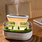 Raindrop Humidifier Aromatherapy Diffuser, Mini Cool Mist with Simulated Rain Sound & Color Changing LED   White Noise Machine for Bedroom, Office & Home Decor