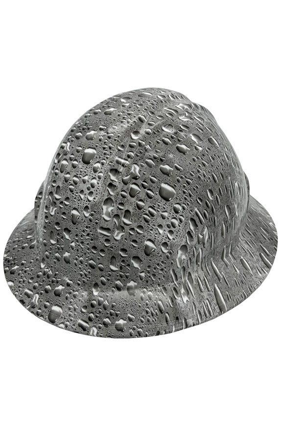 Raindrop Hydro Dipped Hard Hats, Full Brim Design with 4 Pt Suspension