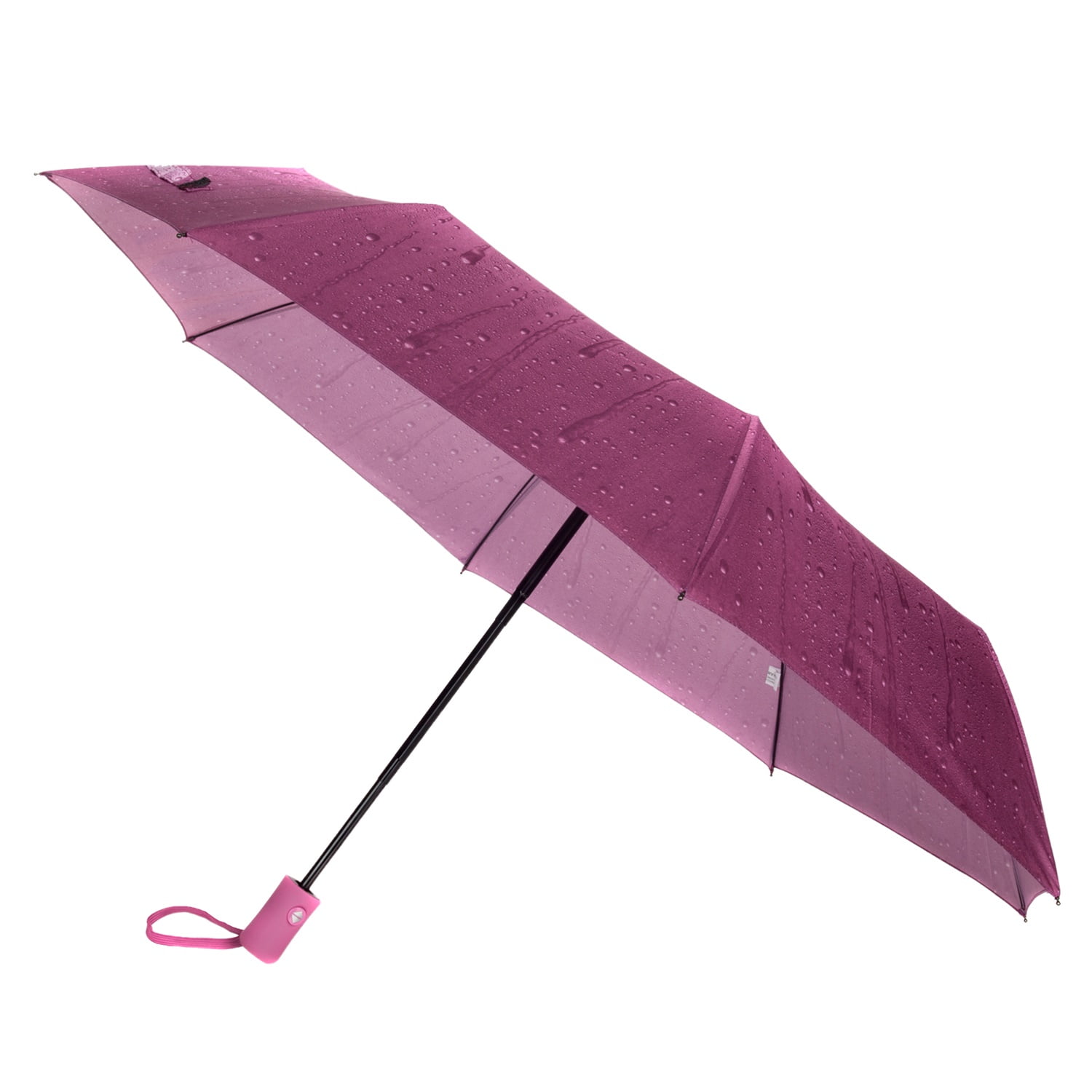 Raindrop Lightweight Compact Travel Sized Windproof Nylon Adult Umbrella With Easy Open Button