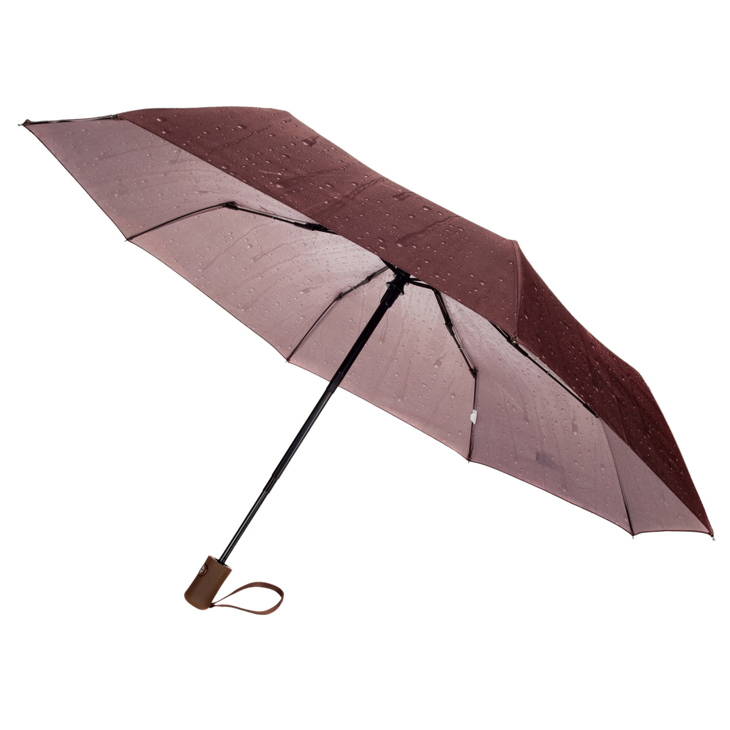 Raindrop Lightweight Compact Travel Sized Windproof Nylon Adult Umbrella With Easy Open Button