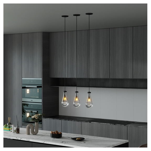 Raindrop Pendant Lights, Modern Black Pendant Lights for Kitchen Island, Dining Room Light Fixture Raindrop Chandelier, Chandelier for Living Room Hallway,Not including The Bulb