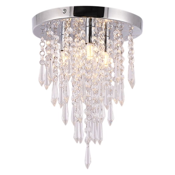 Raindrop Shape Spherical Crystal Pendant Lamp, Modern Elegant Ceiling Hanging Light Fixture Decorative Lighting for Dining Room Bedroom Kitchen Hallway
