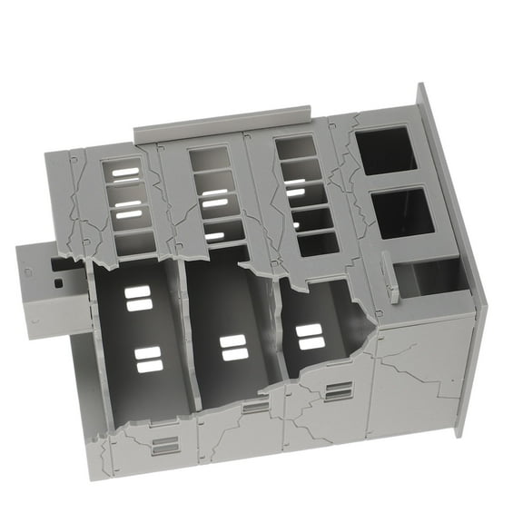 Raindrops 1 144 Scale Grey Plastic Ruined Building Model for Railway Scenery and Diorama Decoration