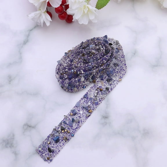 Raindrops Sewing Beaded Trim Rhinestone Shell Trim Ribbon Bling Decorative 1 Meter