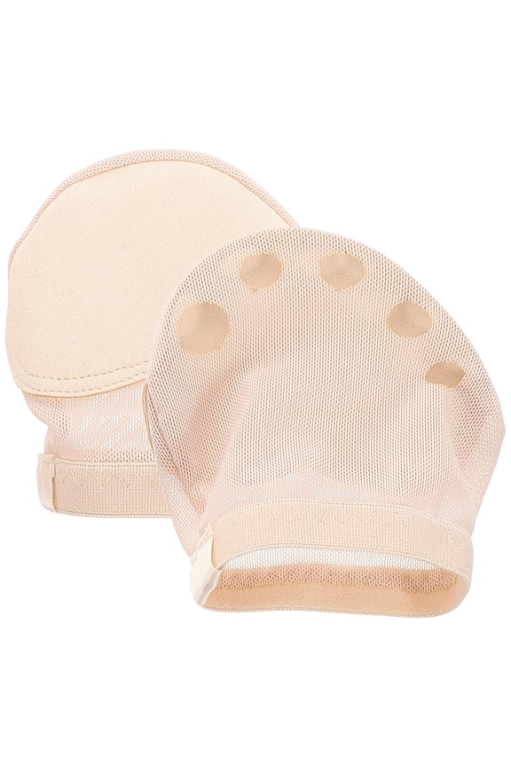 1 Pair Beige Ballroom Dance Socks With Half Sole And Five Holes For Women