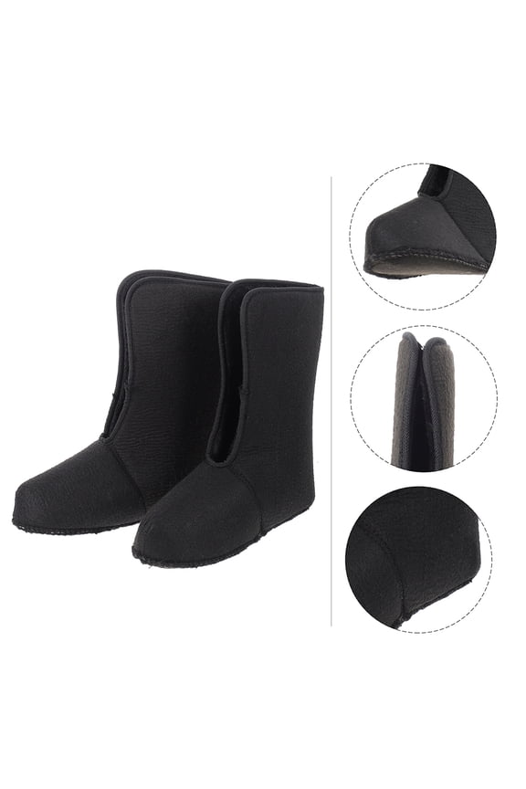 1 Pair Black Winter Snow Boots with Fleece Liners for Cold Weather Protection Suitable for Men Sea Fishing