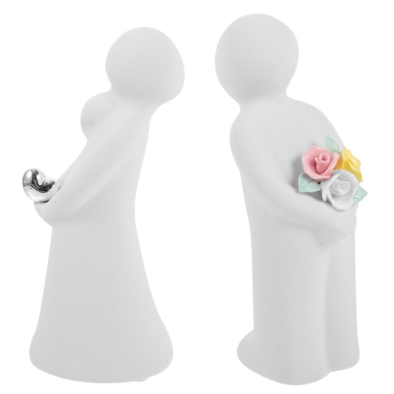 Raindrops 1 Pair Ceramic Couple Sculpture Abstract Kissing Statue