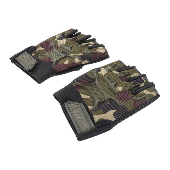 Raindrops 1 Pair Children's Sports Gloves for Outdoor Activities Cycling and Mountain Climbing Half Finger Green