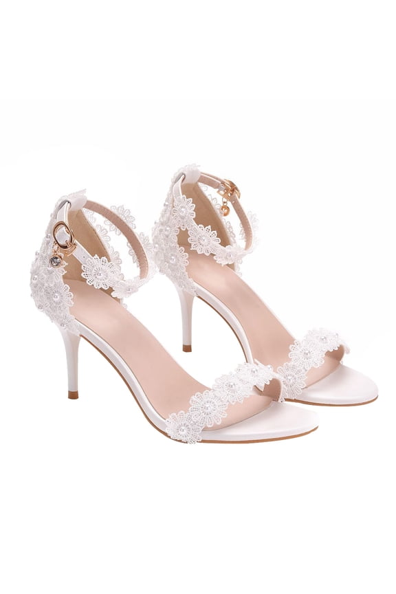 1 Pair Cute Heels for Women Lace Wedding Heels for Bride Wedding Style